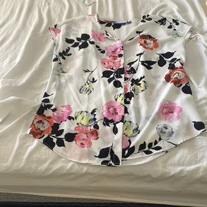 Button down short sleeve blouse